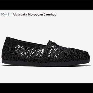 Black Crochet Toms Flats